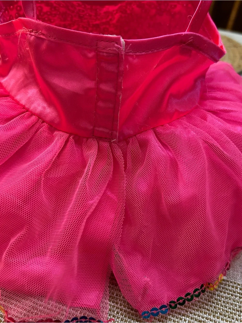 Build-A-Bear Workshop Pink Sequin Tulle Tutu Dress Special Occasion Bear Outfit